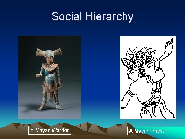 Social Hierarchy A Mayan Warrior A Mayan Priest 
