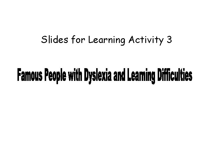Slides for Learning Activity 3 