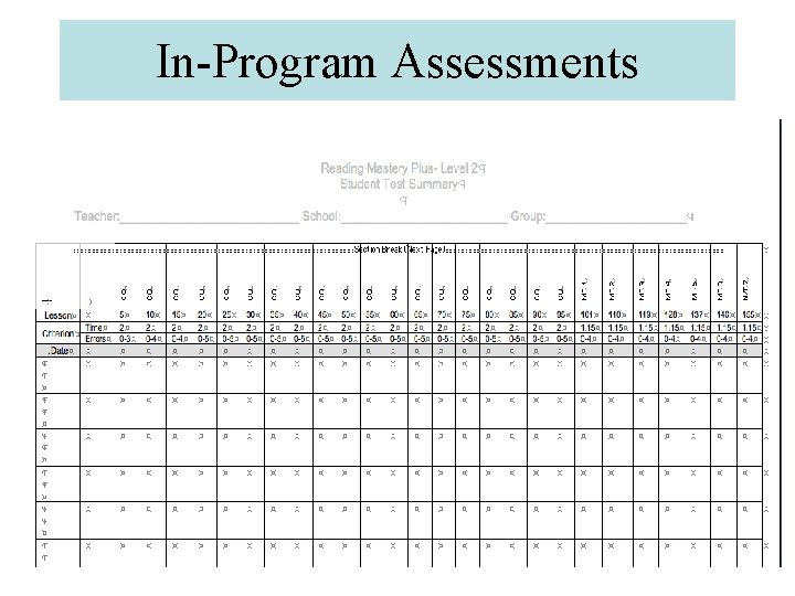 In-Program Assessments 