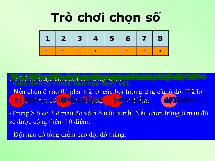 Trò chơi chọn số 1 2 3 4 5 6 7 8 1. 2.