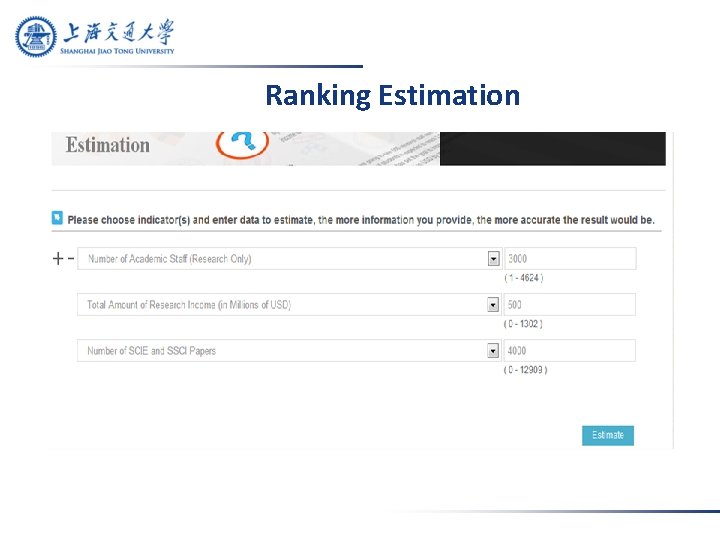 Ranking Estimation 