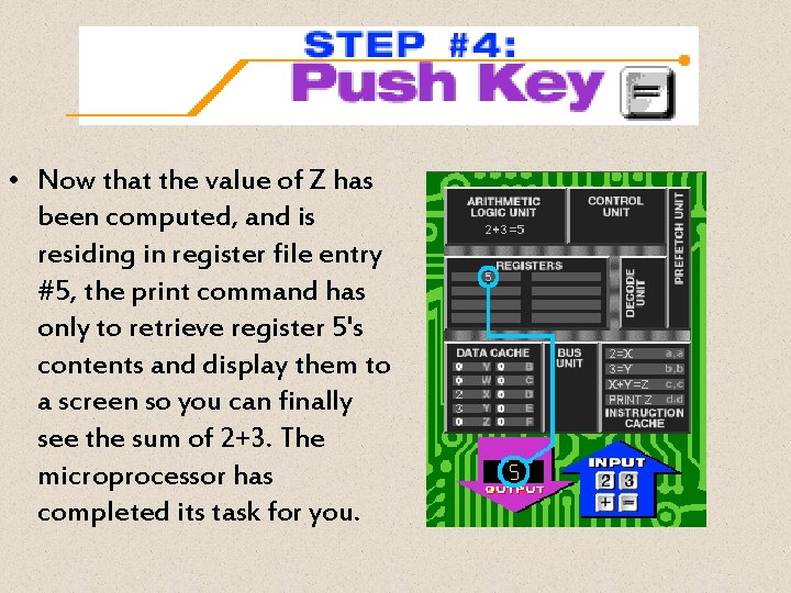  • Now that the value of Z has been computed, and is residing
