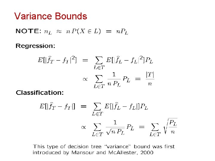 Variance Bounds 