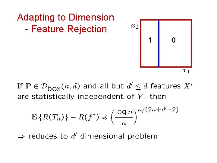 Adapting to Dimension - Feature Rejection 1 0 