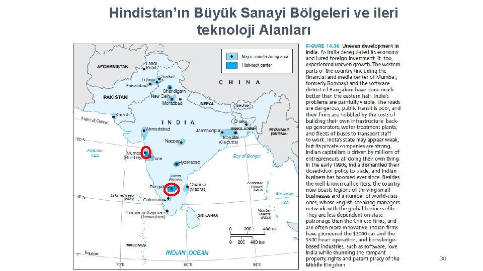 Hindistan’ın Büyük Sanayi Bölgeleri ve ileri teknoloji Alanları 30 