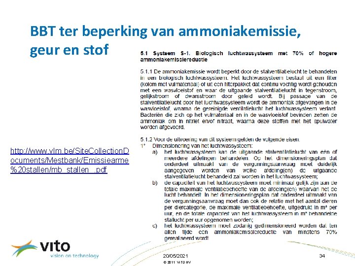 BBT ter beperking van ammoniakemissie, geur en stof http: //www. vlm. be/Site. Collection. D