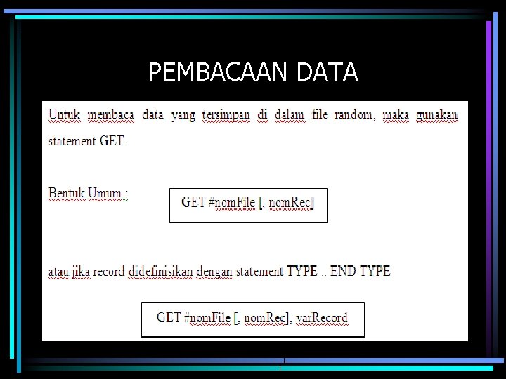 PEMBACAAN DATA 