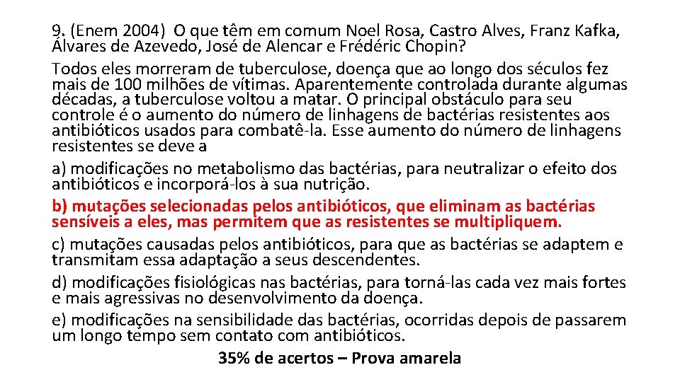 9. (Enem 2004) O que têm em comum Noel Rosa, Castro Alves, Franz Kafka, 9. (Enem 2004) O que têm em comum Noel Rosa, Castro Alves, Franz Kafka,