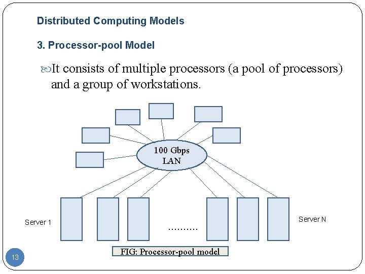 Distributed Computing Models 3. Processor-pool Model It consists of multiple processors (a pool of Distributed Computing Models 3. Processor-pool Model It consists of multiple processors (a pool of