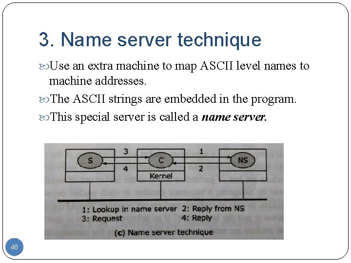 3. Name server technique Use an extra machine to map ASCII level names to 3. Name server technique Use an extra machine to map ASCII level names to