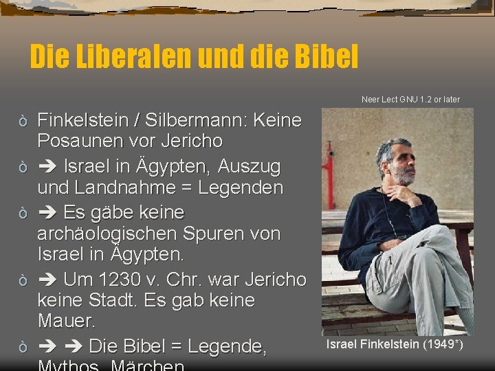 Die Liberalen und die Bibel Neer Lect GNU 1. 2 or later ò ò