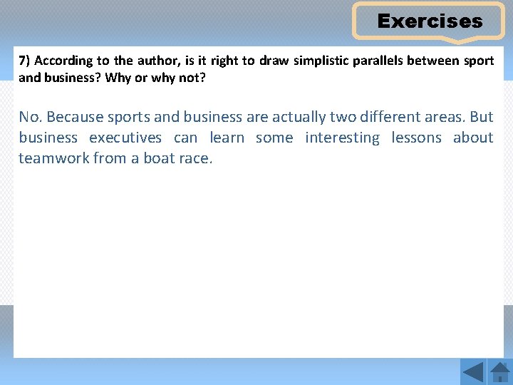 Exercises 7) According to the author, is it right to draw simplistic parallels between