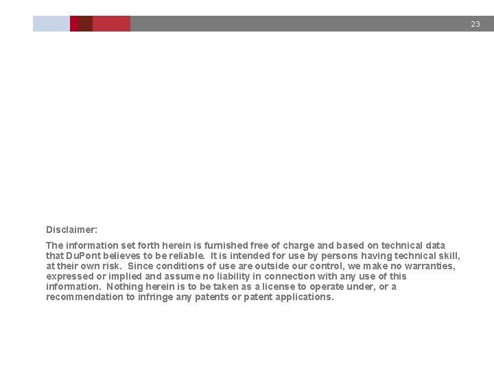 23 Disclaimer: The information set forth herein is furnished free of charge and based