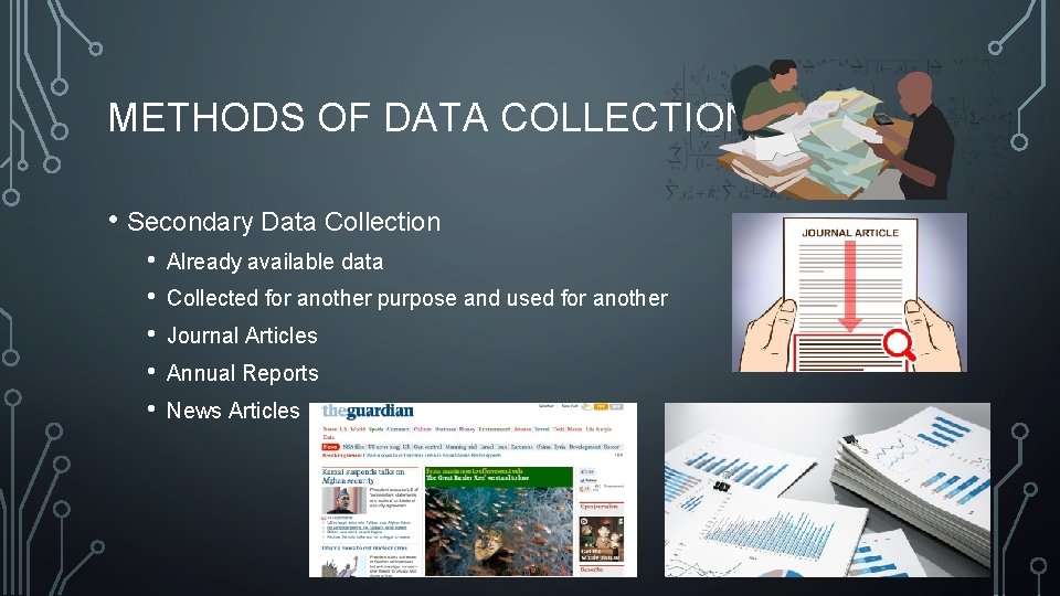 METHODS OF DATA COLLECTION • Secondary Data Collection • • • Already available data