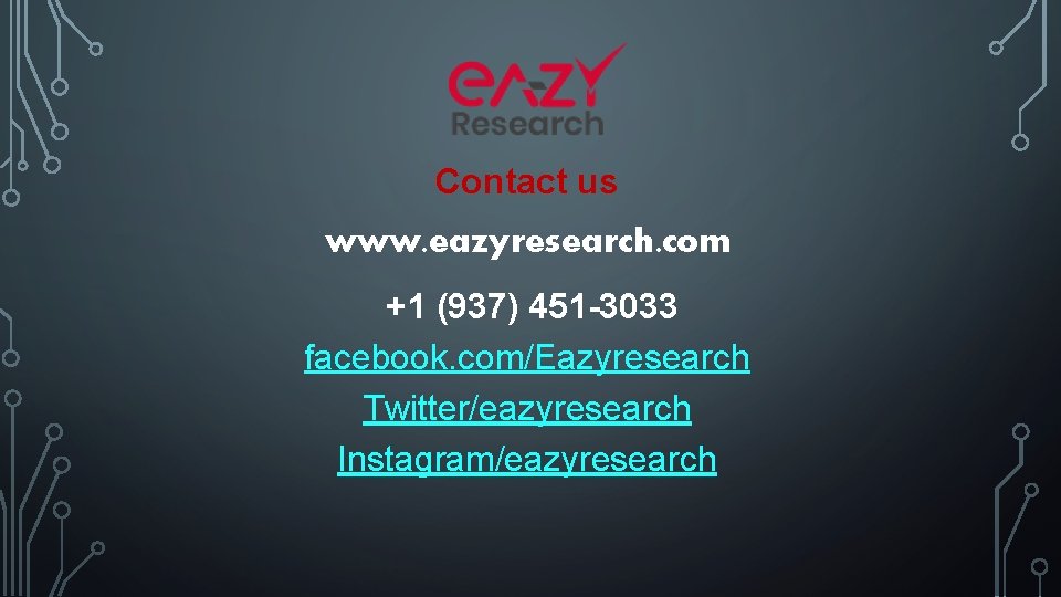 Contact us www. eazyresearch. com +1 (937) 451 -3033 facebook. com/Eazyresearch Twitter/eazyresearch Instagram/eazyresearch 