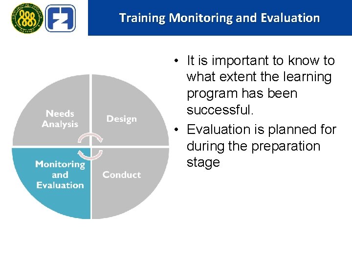Training Monitoring and Evaluation • It is important to know to what extent the