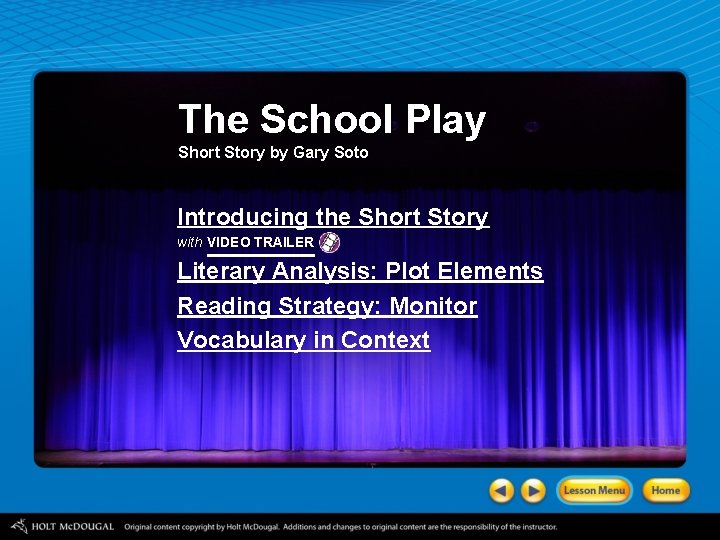 The School Play Short Story by Gary Soto Introducing the Short Story with VIDEO