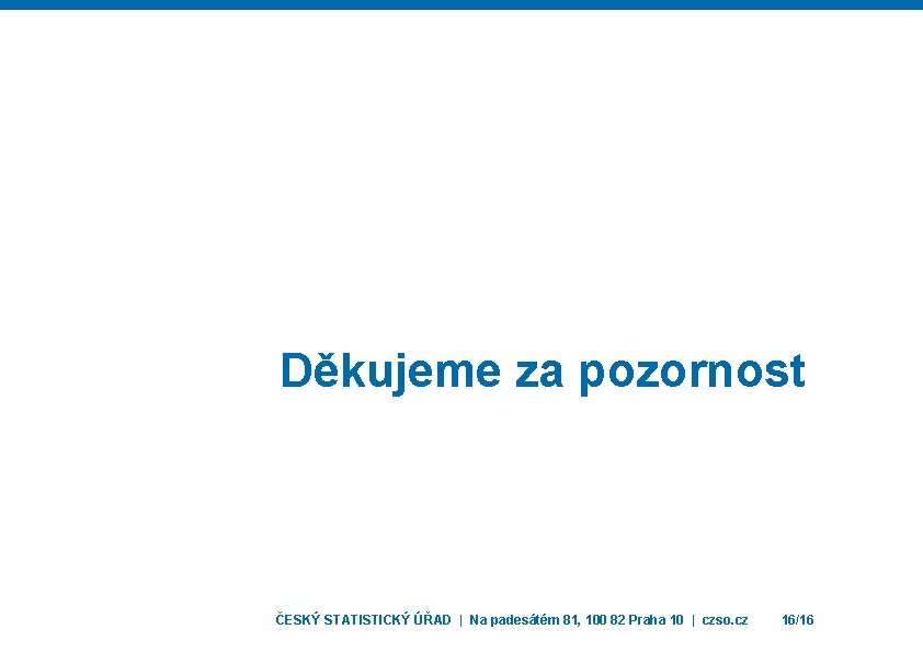 Děkujeme za pozornost ČESKÝ STATISTICKÝ ÚŘAD | Na padesátém 81, 100 82 Praha 10