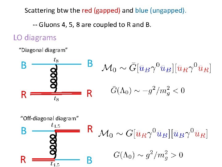 Scattering btw the red (gapped) and blue (ungapped). -- Gluons 4, 5, 8 are