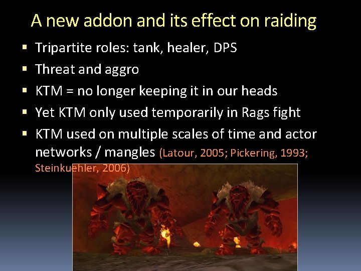 A new addon and its effect on raiding Tripartite roles: tank, healer, DPS Threat