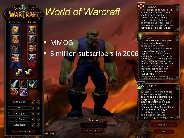 World of Warcraft MMOG 6 million subscribers in 2006 