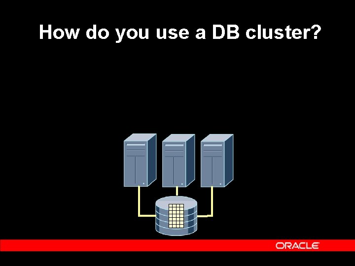 How do you use a DB cluster? 