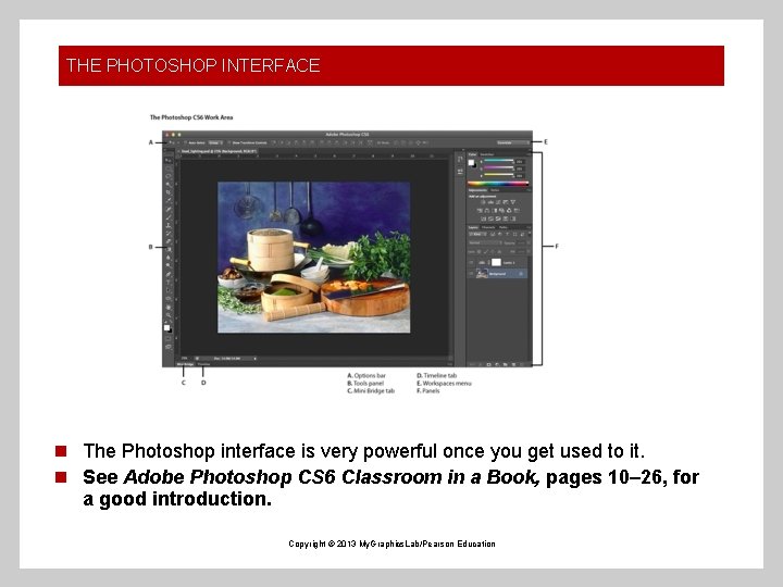 THE PHOTOSHOP INTERFACE n The Photoshop interface is very powerful once you get used