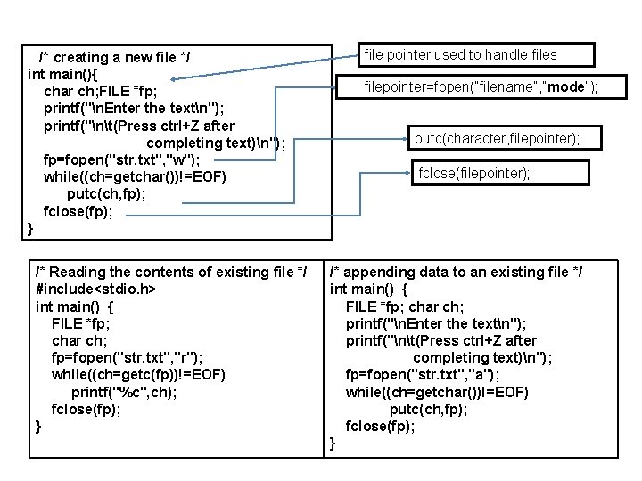 /* creating a new file */ int main(){ char ch; FILE *fp; printf("n. Enter