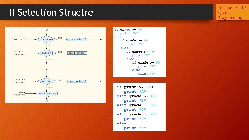 If Selection Structre Introduction to Python Programming 