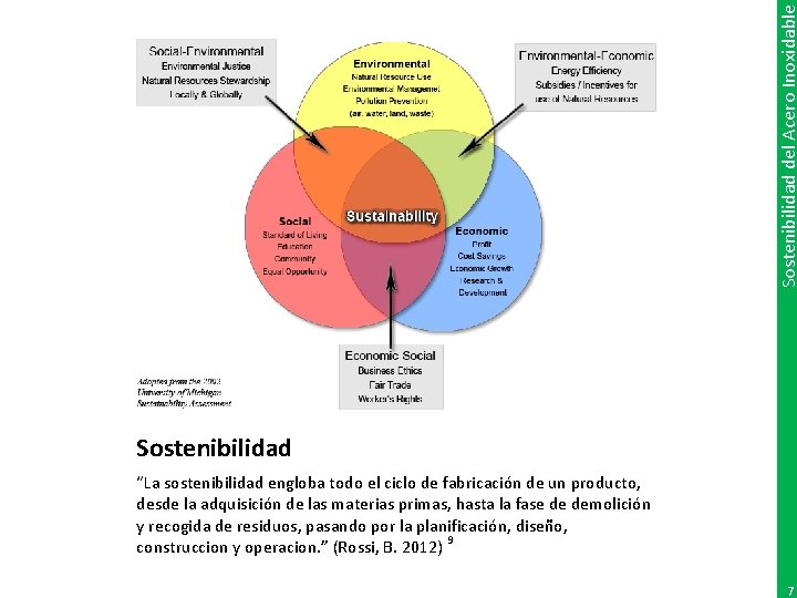 Sostenibilidad del Acero Inoxidable Sostenibilidad “La sostenibilidad engloba todo el ciclo de fabricación de