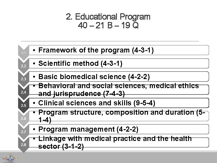 2. Educational Program 40 – 21 B – 19 Q 2. 1 • Framework