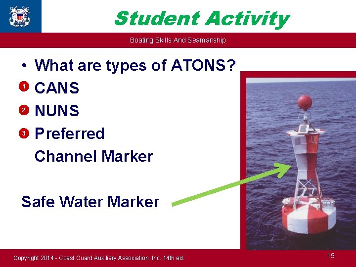 Student Activity Boating Skills And Seamanship • • 1 2 3 What are types