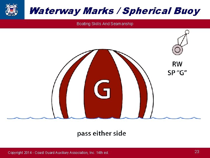 Waterway Marks / Spherical Buoy Boating Skills And Seamanship Copyright 2014 - Coast Guard