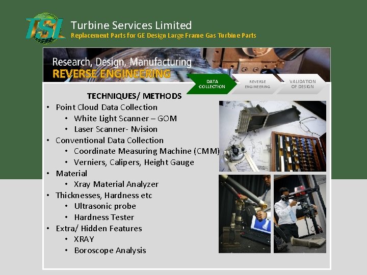 Turbine Services Limited Replacement Parts for GE Design Large Frame Gas Turbine Parts REVERSE