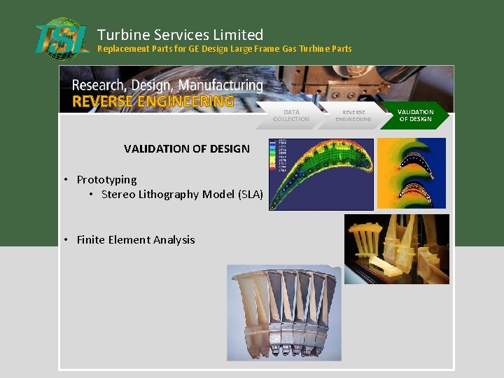Turbine Services Limited Replacement Parts for GE Design Large Frame Gas Turbine Parts REVERSE