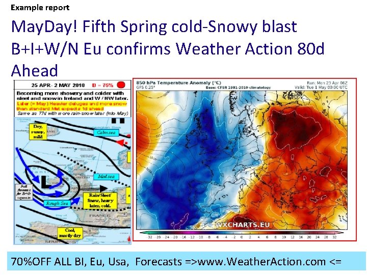 Example report May. Day! Fifth Spring cold-Snowy blast B+I+W/N Eu confirms Weather Action 80