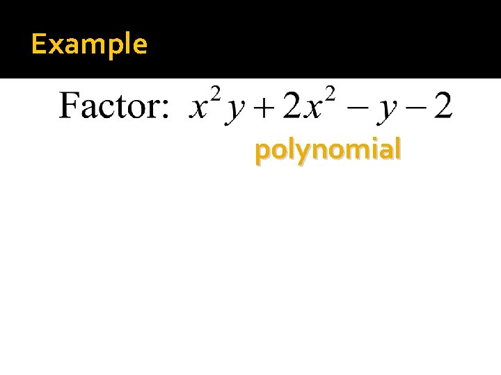 Example polynomial 