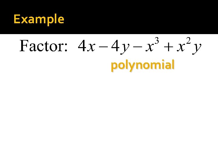 Example polynomial 