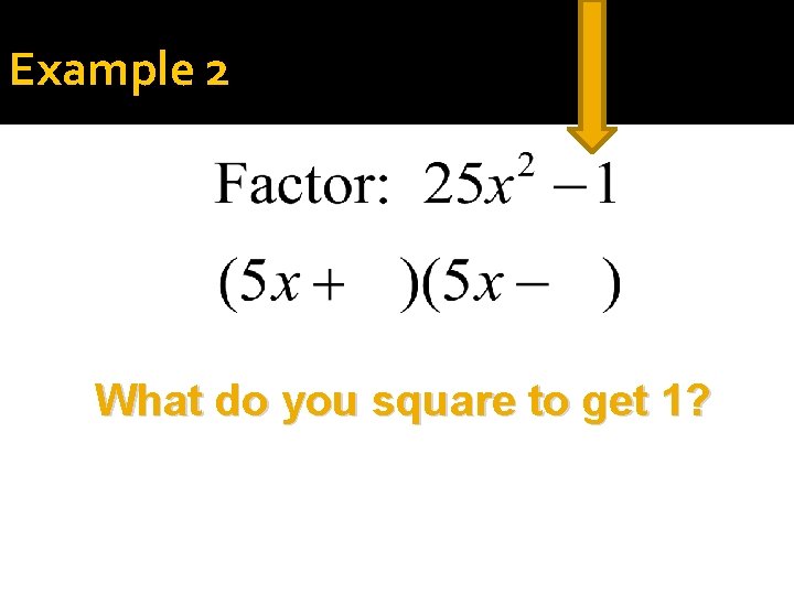 Example 2 What do you square to get 1? 