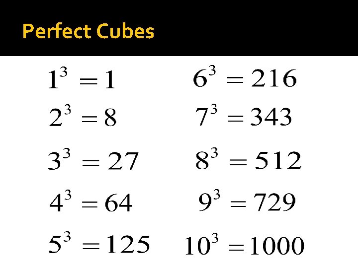 Perfect Cubes 