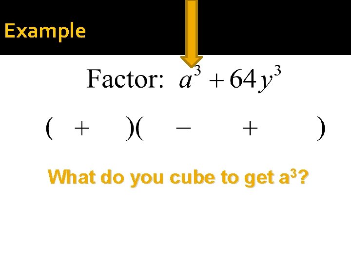Example What do you cube to get a 3? 