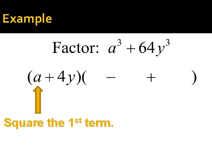 Example Square the 1 st term. 