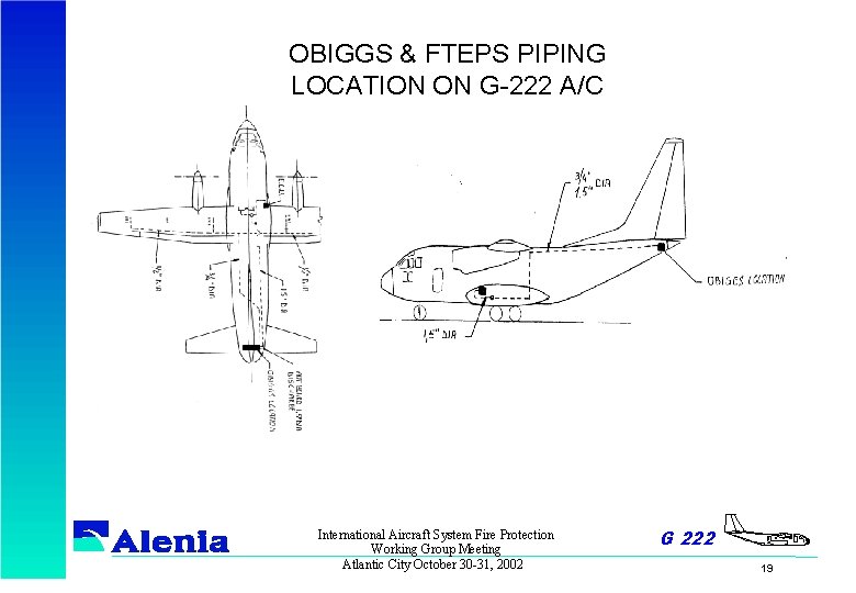 OBIGGS & FTEPS PIPING LOCATION ON G-222 A/C International Aircraft System Fire Protection Working
