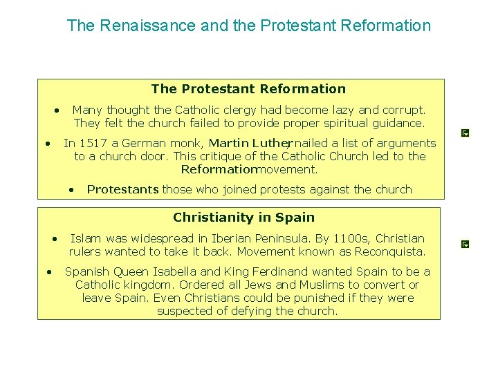 The Renaissance and the Protestant Reformation The Protestant Reformation • • Many thought the