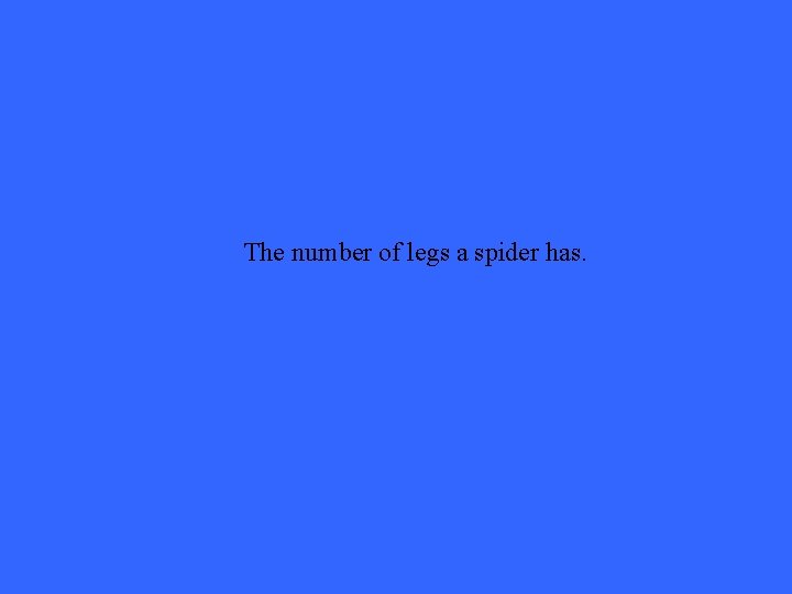 The number of legs a spider has. 