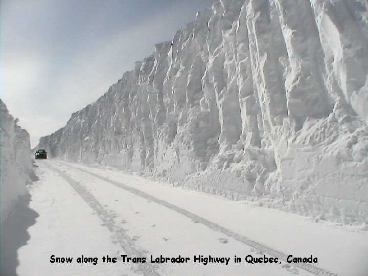 Snow along the Trans Labrador Highway in Quebec, Canada 