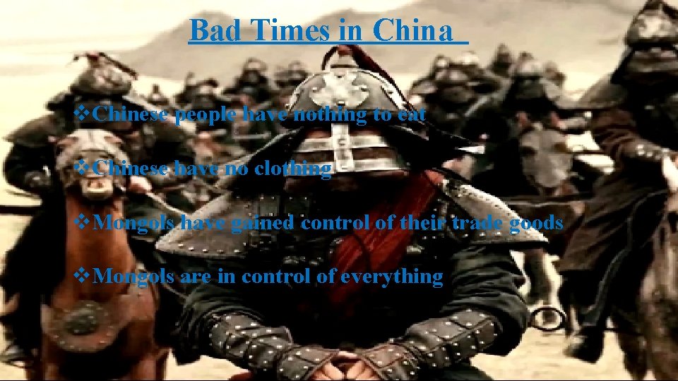 Bad Times in China v. Chinese people have nothing to eat v. Chinese have