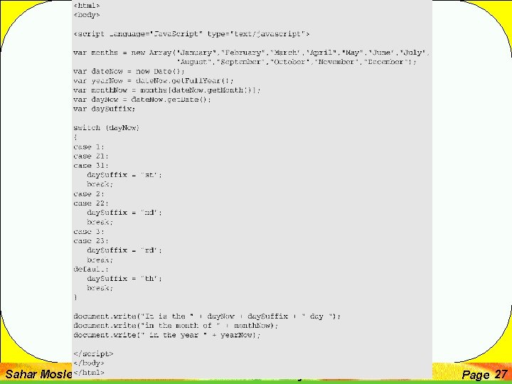 Sahar Mosleh California State University San Marcos Page 27 