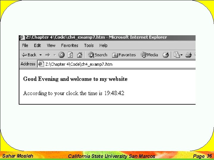 Sahar Mosleh California State University San Marcos Page 36 