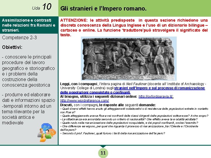 Uda 10 Assimilazione e contrasti nelle relazioni fra Romani e stranieri. Competenze 2 -3